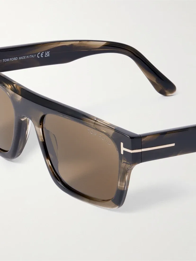 Солнцезащитные очки Cyrus квадратной формы под черепаховую оправу из ацетата TOM FORD Eyewear, коричневый — фото 4