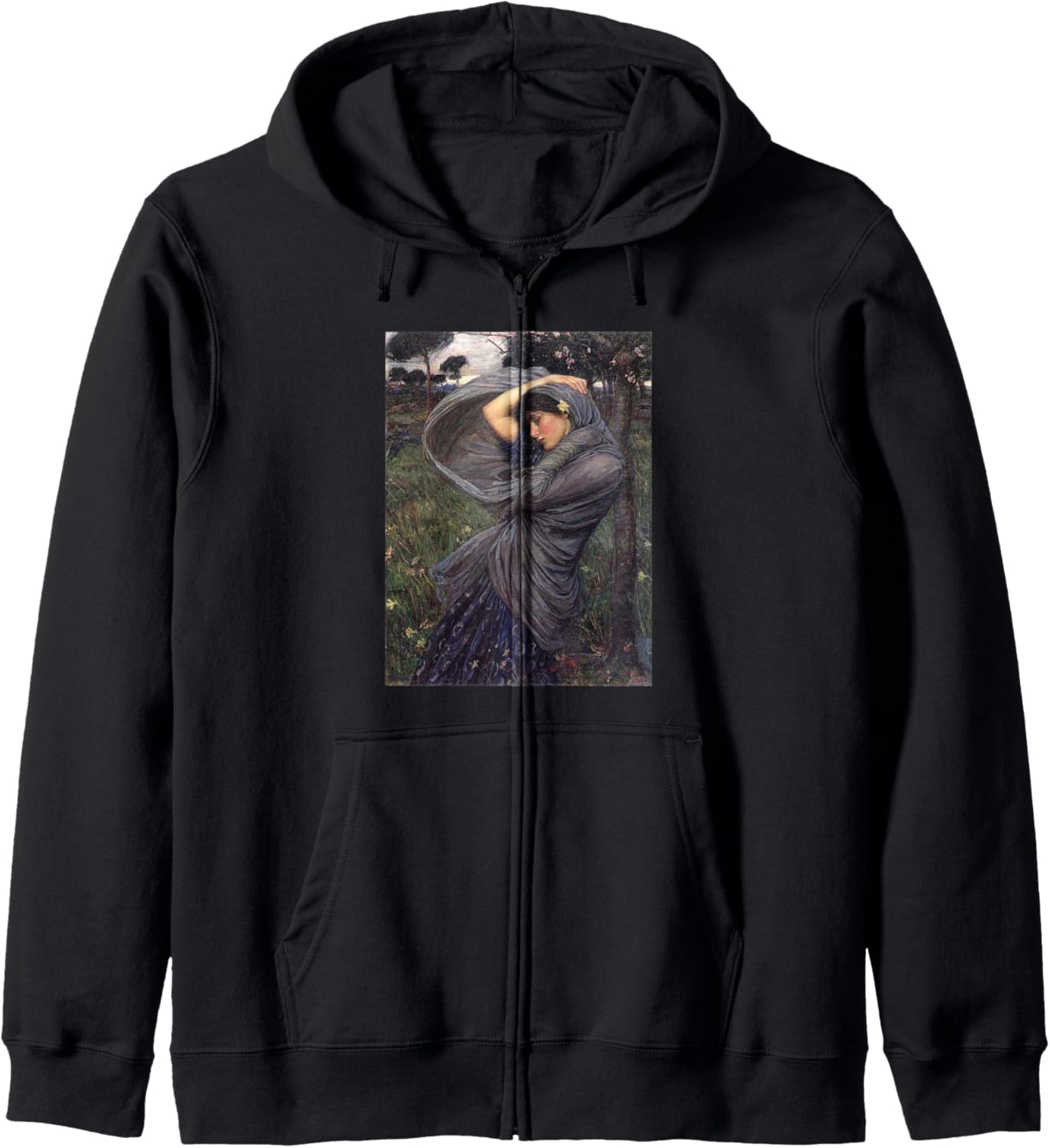 

Толстовка на молнии Бореас Джона Уильяма Уотерхауса, 1903 год Vintage Images, черный