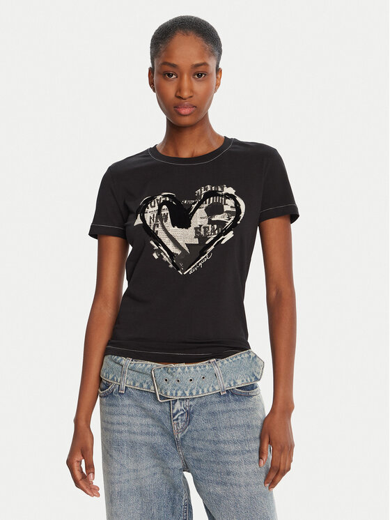 

Футболка regular fit Letter Core 25WWTK04 Desigual, чёрный
