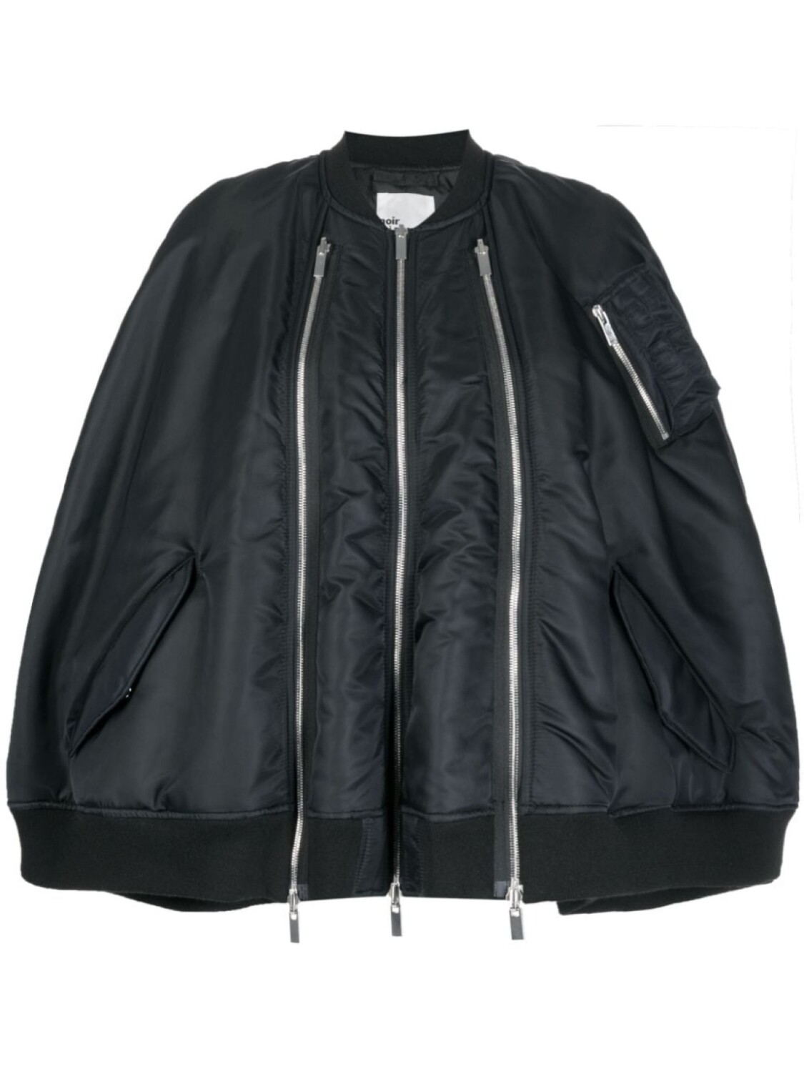 

Noir Kei Ninomiya zipped padded cape, черный