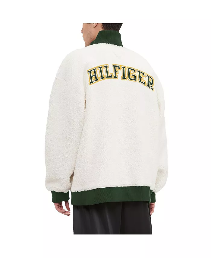 Мужская кремовая толстовка Jordan Sherpa с молнией до середины груди Green Bay Packers Tommy Hilfiger — фото 2