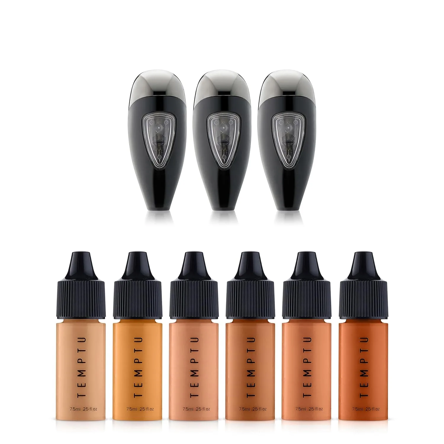 Стартовый набор тональной основы TEMPTU Perfect Canvas Hydra Lock Airbrush Foundation (средний/бежевый) и комплект из 3 картриджей для Airpod Pro.