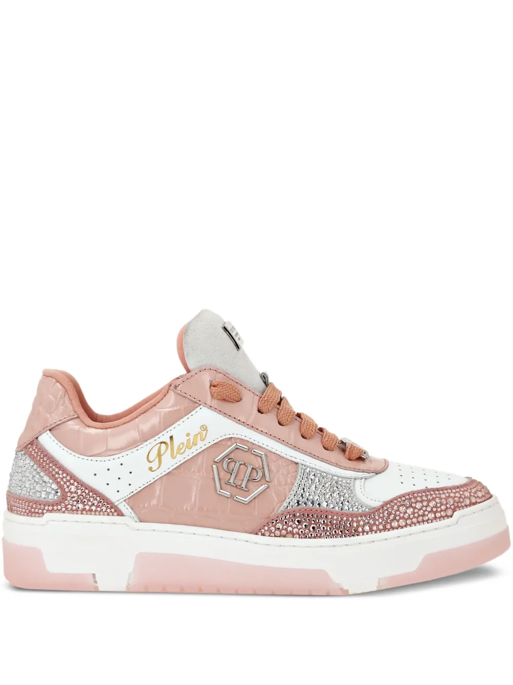 

Кроссовки с кристаллами Philipp Plein, розовый