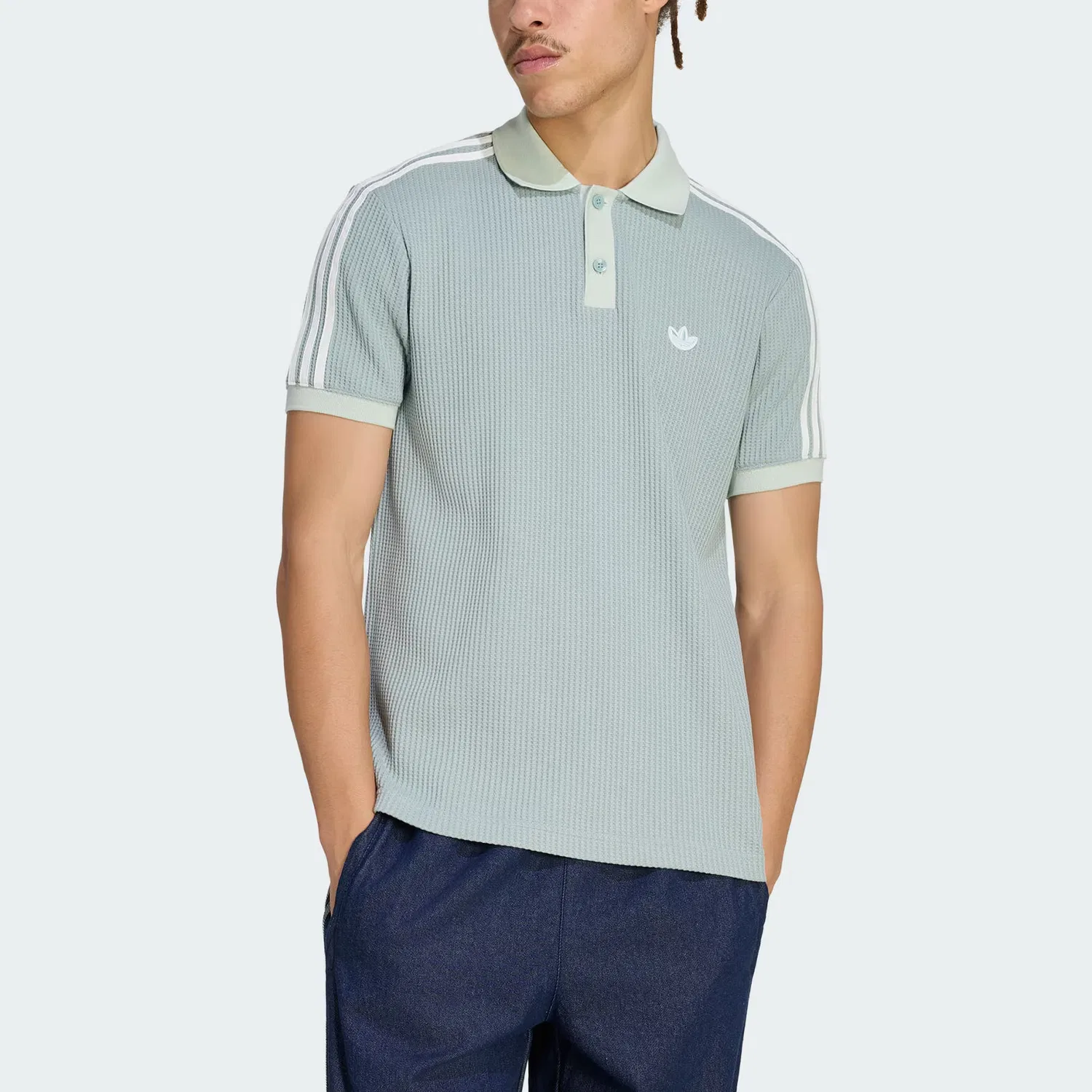 Поло мужское Adidas Originals, Wonder Light Gray Green — фото 4