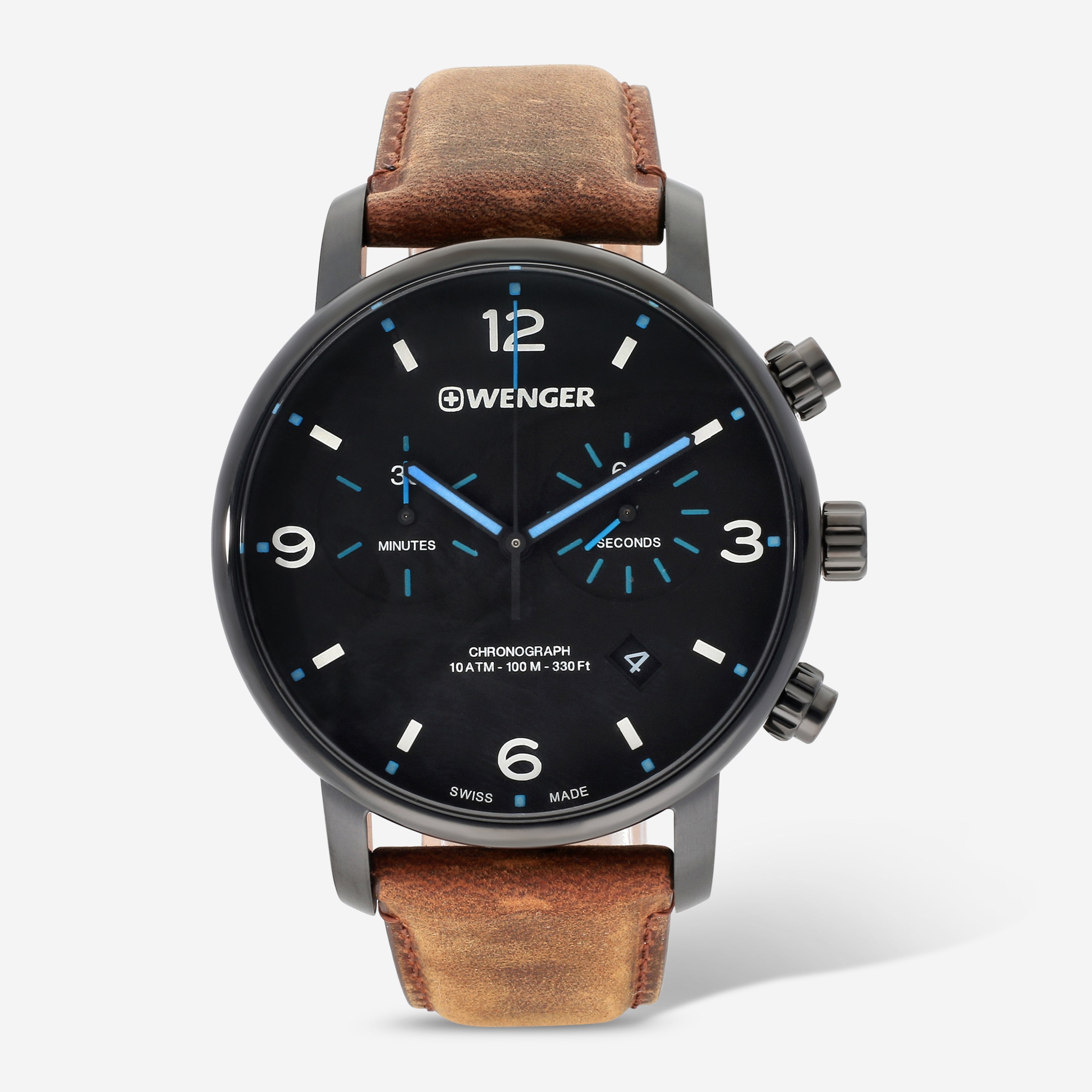 

Часы Wenger Swiss Army мужские 01.1743.112 Urban Metropolitan Chronograph с черным циферблатом 44 мм