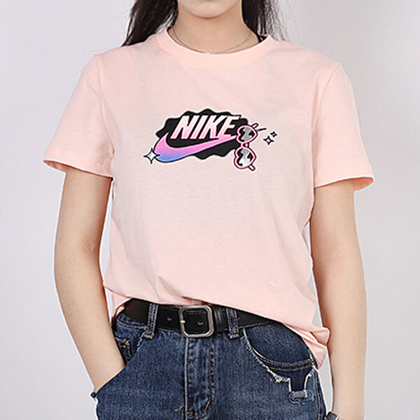 Футболка спортивная с логотипом и коротким рукавом розовые Nike, розовый — фото 3