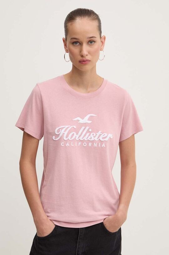 

Хлопковая футболка Hollister Co., розовый