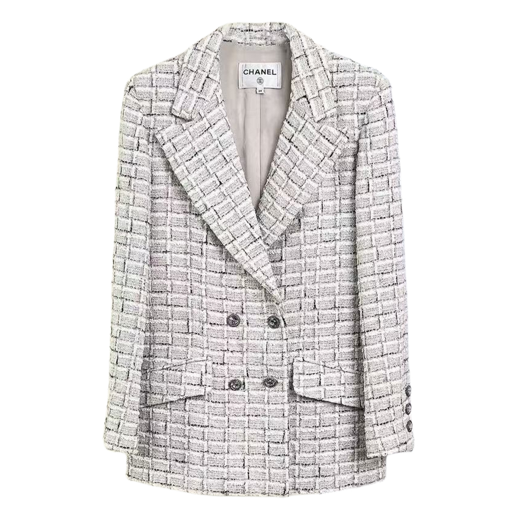 CHANEL Женский пиджак деловой костюм светло-серый, Light Gray — фото 3
