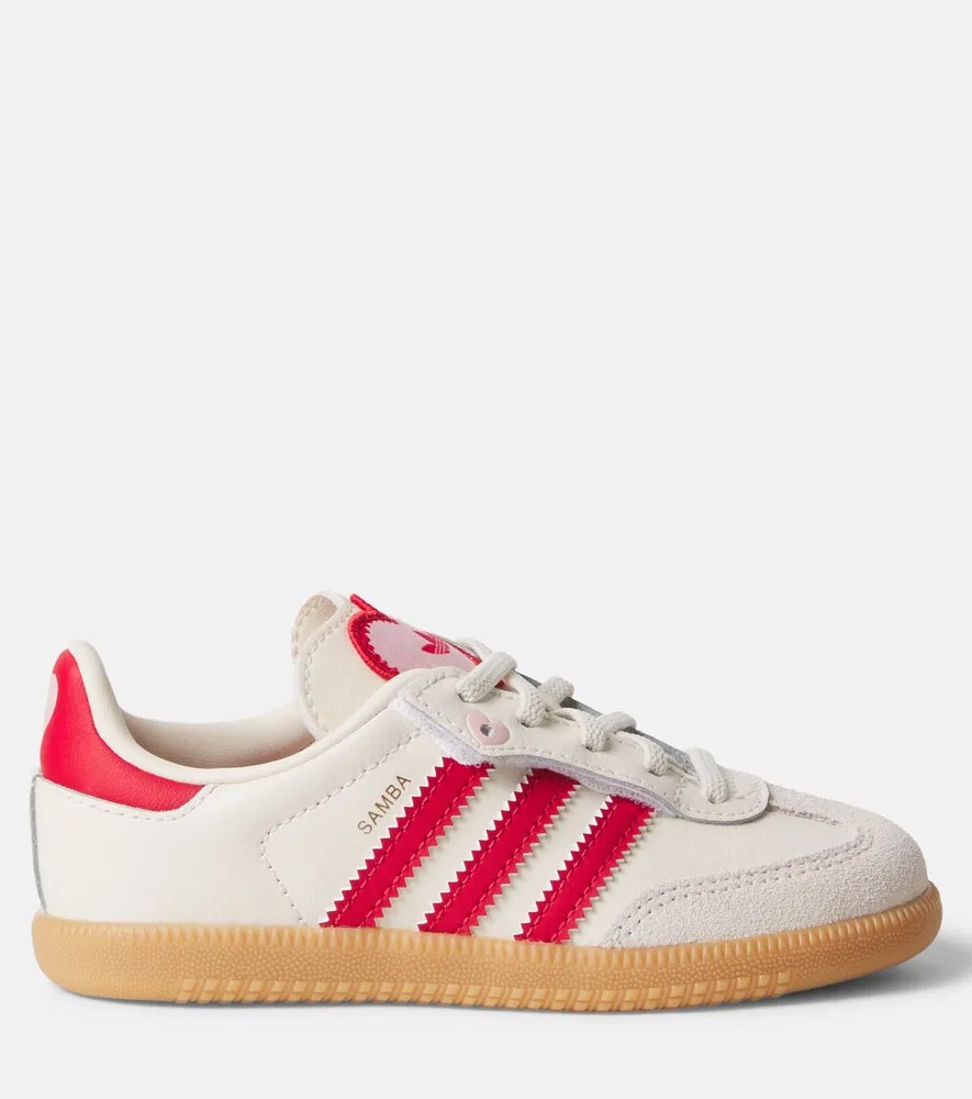 Кроссовки Samba из замши и кожи Adidas Originals Kids, белый — фото 4