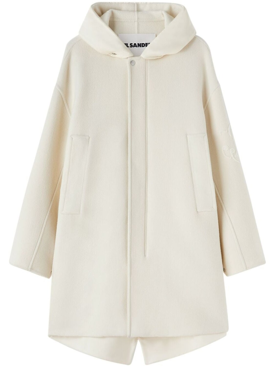 

Jil Sander парка из вирджинской шерсти с капюшоном, белый