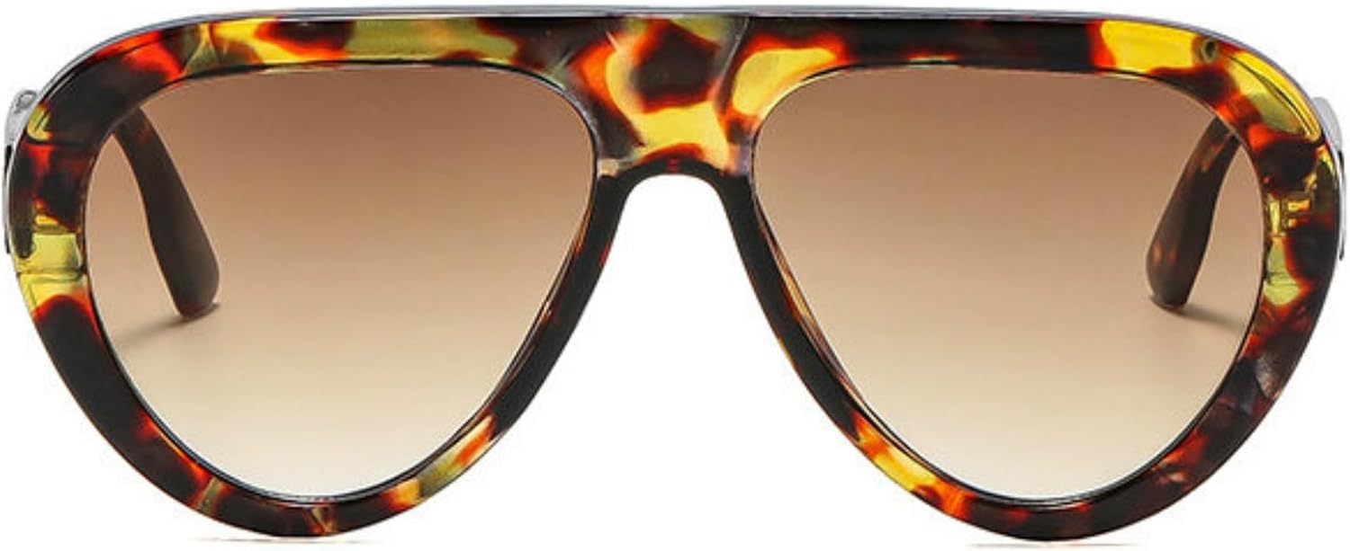 

Солнцезащитные очки COTIA 2026 в стиле ретро-пилот для женщин и мужчин, с увеличенными овальными линзами, стильные классические солнцезащитные очки для активного отдыха, Leopard