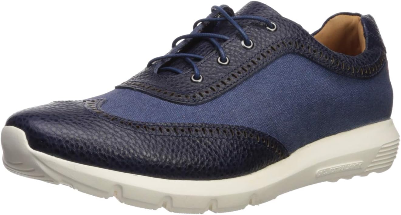 

Мужские кожаные кроссовки Marc Joseph New York с технологией сверхлегкости и модным дизайном Wingtip, темно-синий