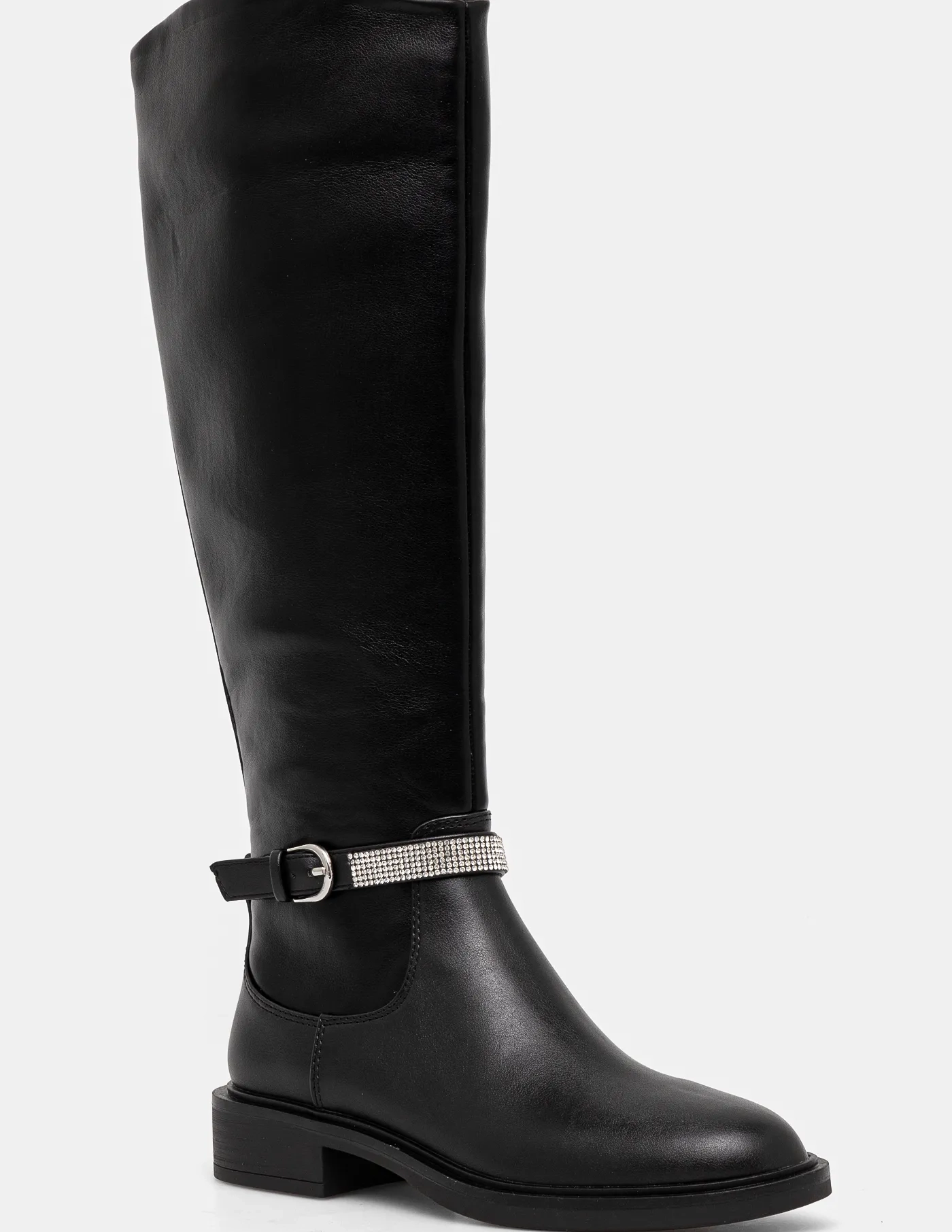 Женские сапоги Steve Madden высокие со стразами, черный — фото 2