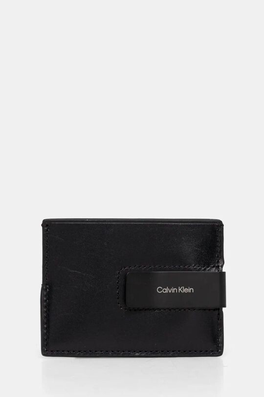 

Кожаный футляр для карт Calvin Klein, черный