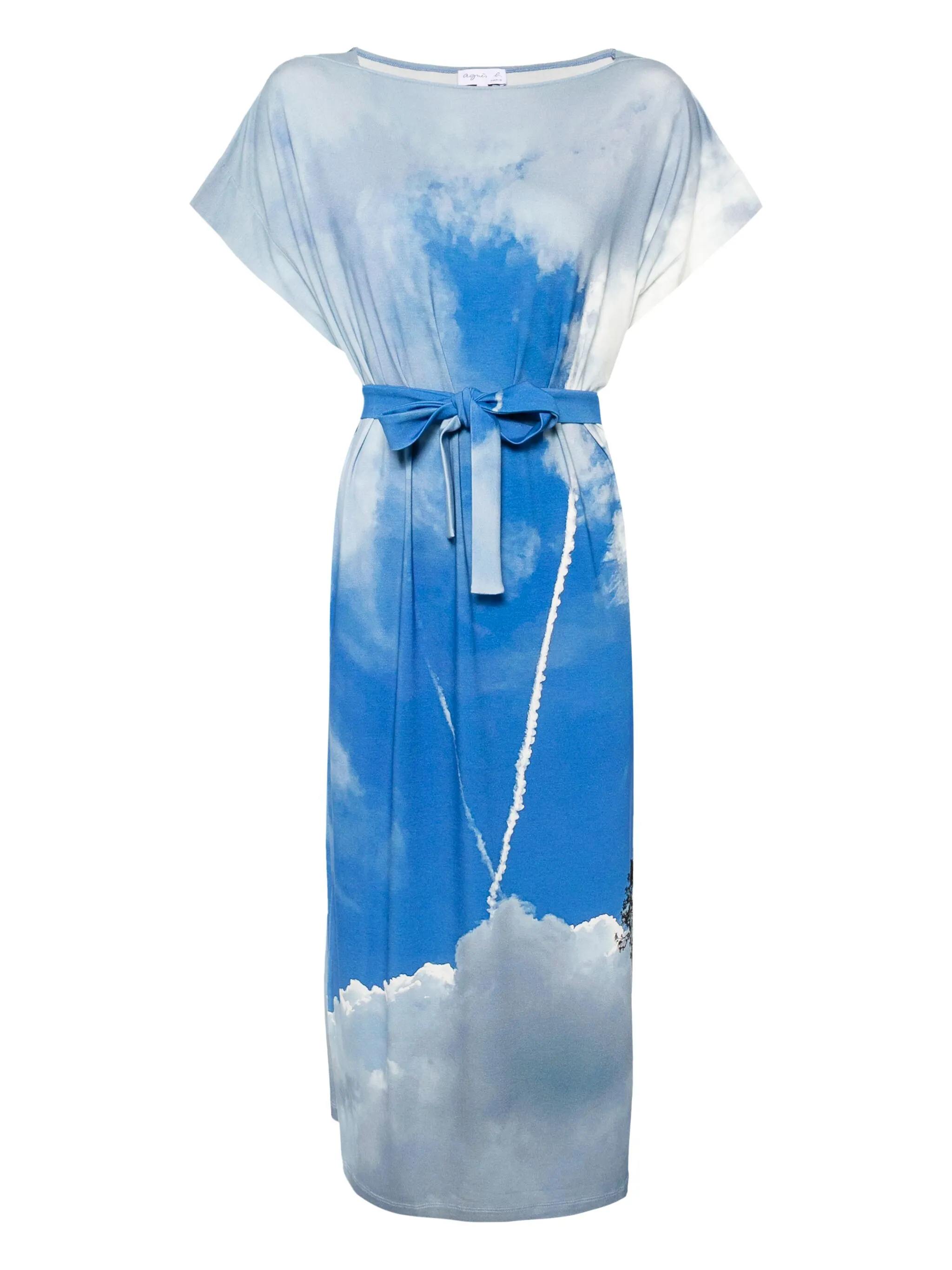 

Платье с графичным принтом Agnès B., синий