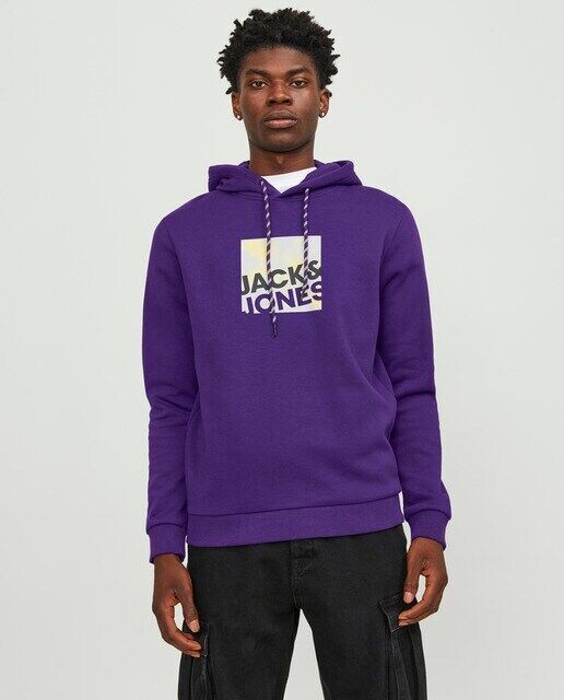 

Мужская толстовка с капюшоном Jack & Jones, фиолетовый