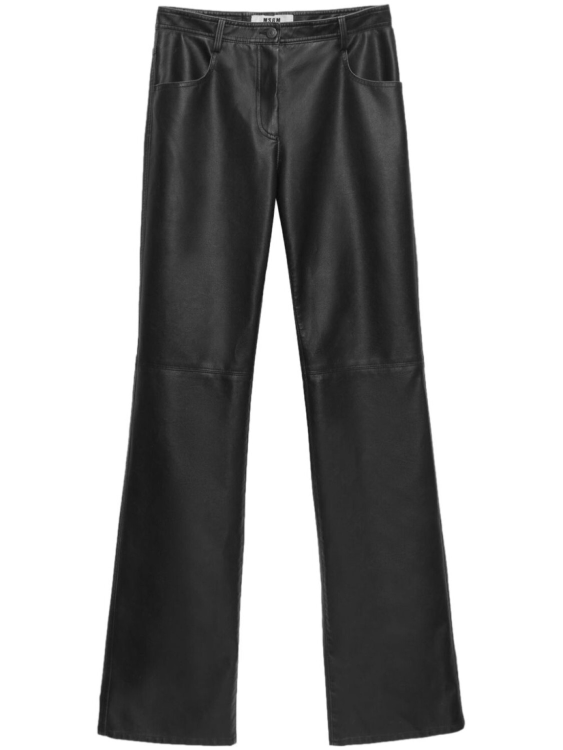 

MSGM кожаные брюки прямого кроя, черный