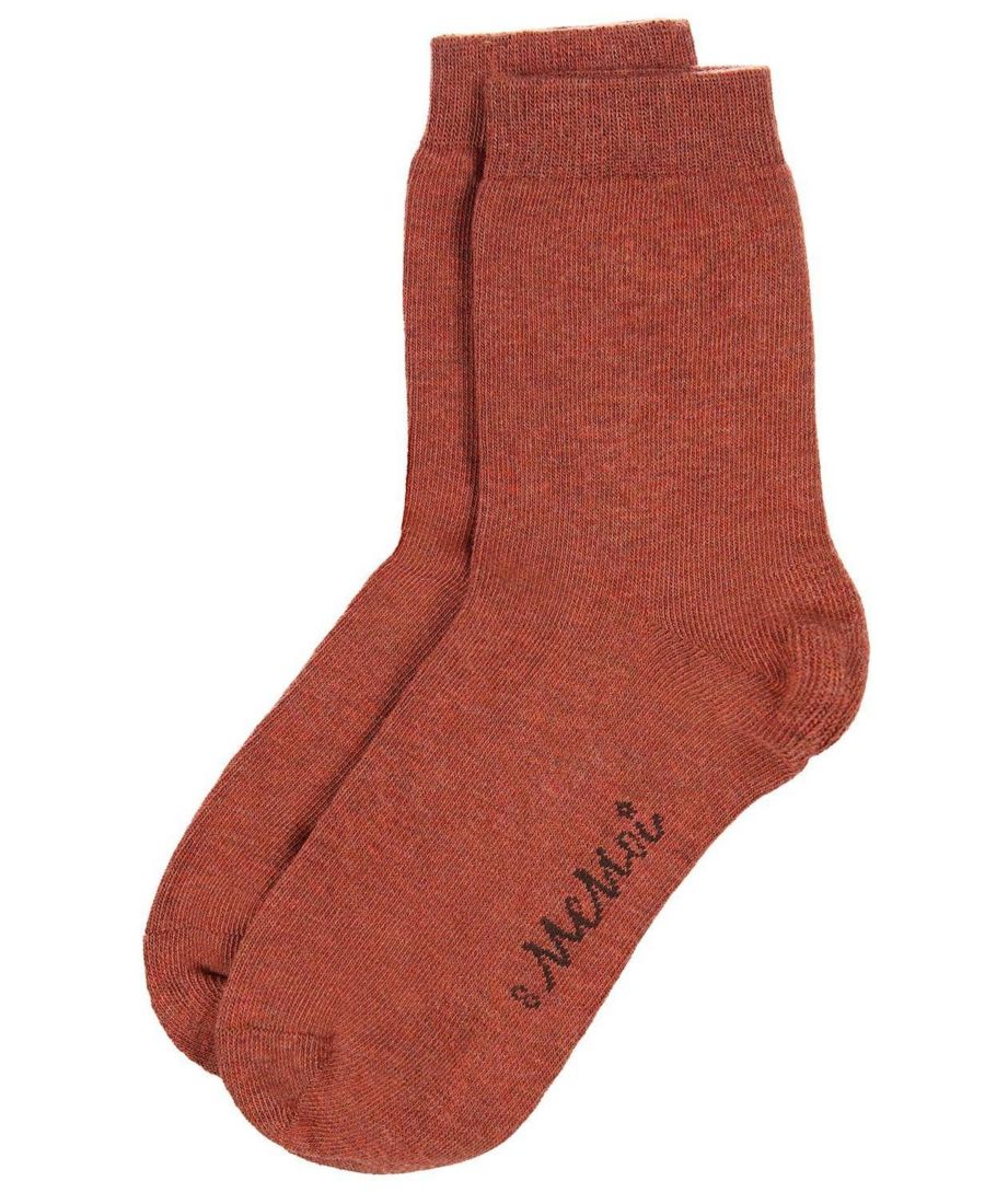 Детские базовые носки из смесовой хлопковой ткани MeMoi, Rust heather — фото 3