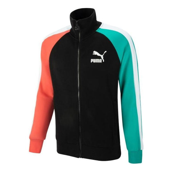 

Куртка iconic t7 track jacket dk 'black blue red' Puma, черный