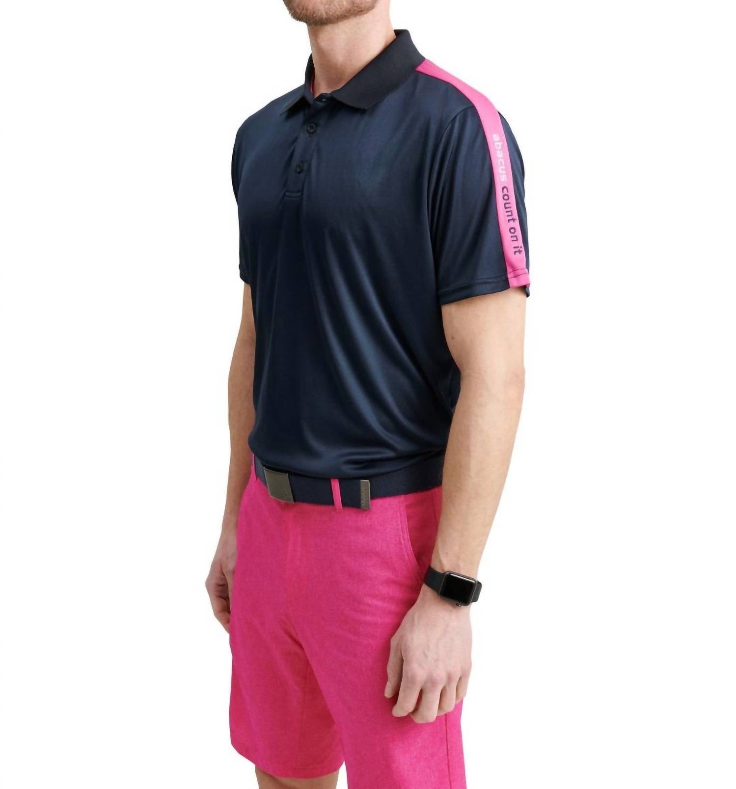 

Мужская рубашка-поло Bandon Drycool в цвете Navy Ibiscus Abacus Sportswear US