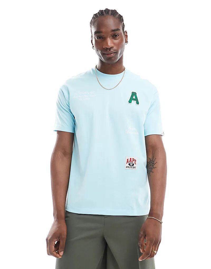 

Футболка с логотипом Aape by A Bathing Ape светло-зеленого цвета