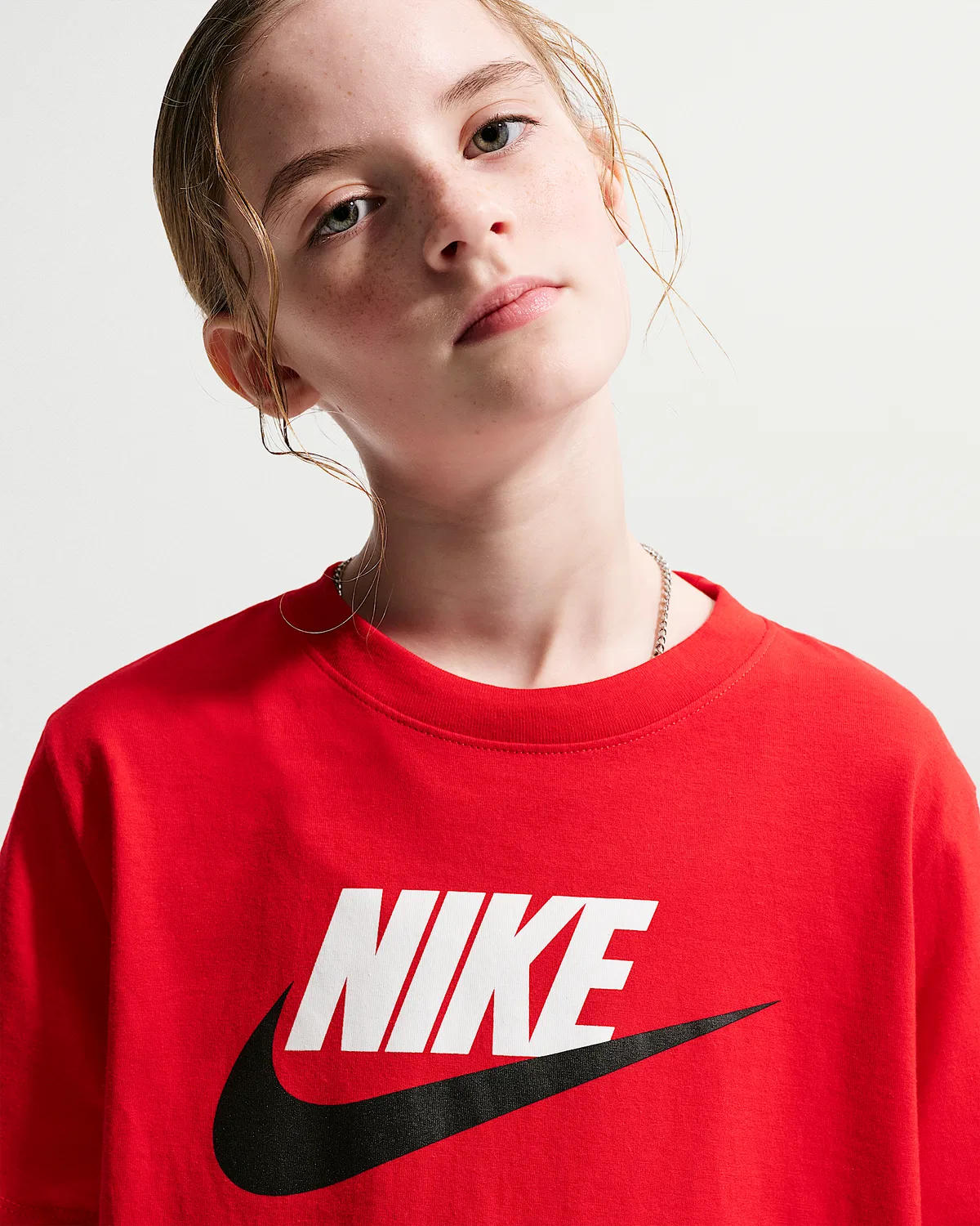 Детская футболка Nike Sportswear, University Red/Black/White — фото 3