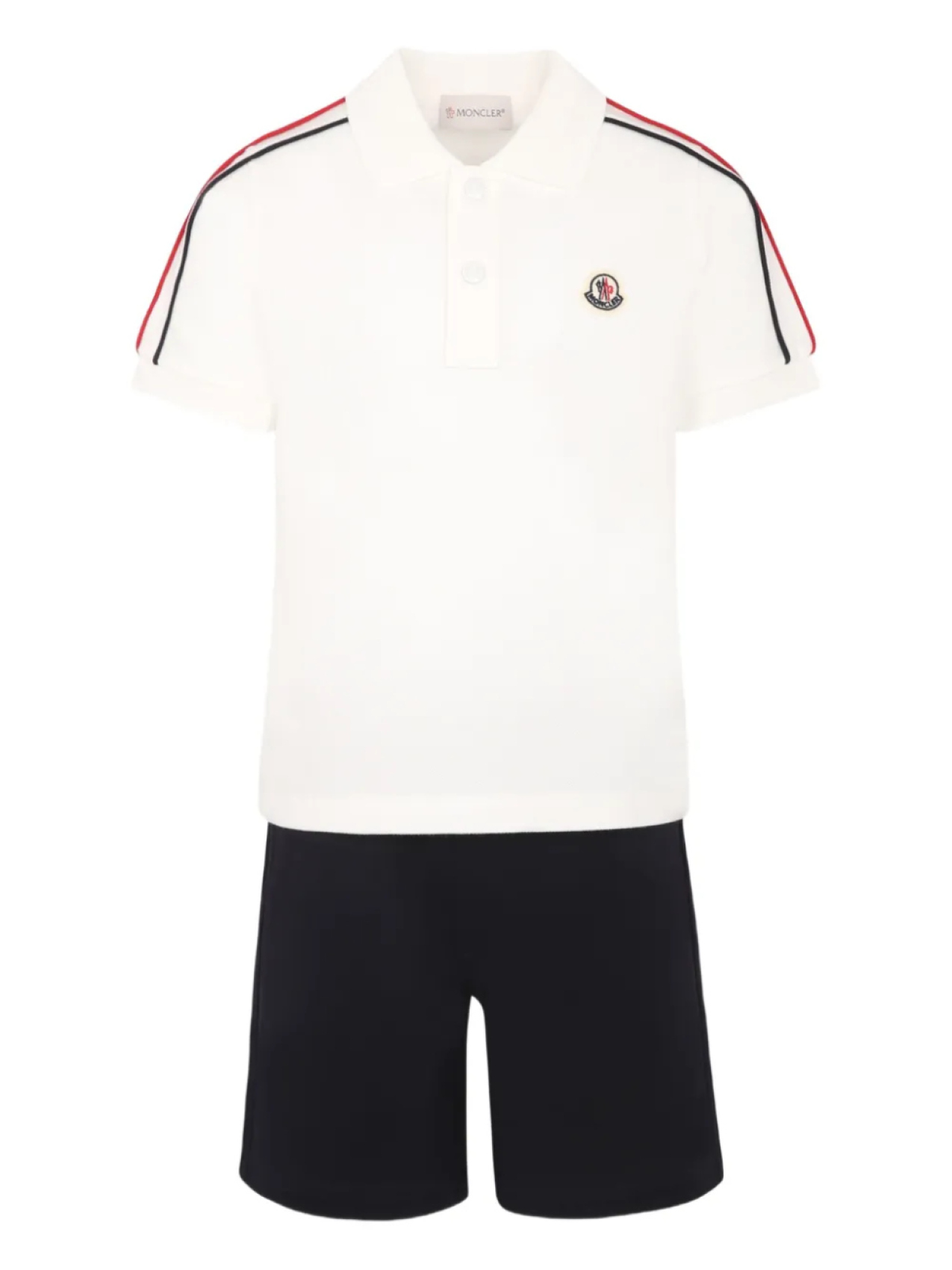 

Комплект из шорт и поло с логотипом Moncler Enfant, белый