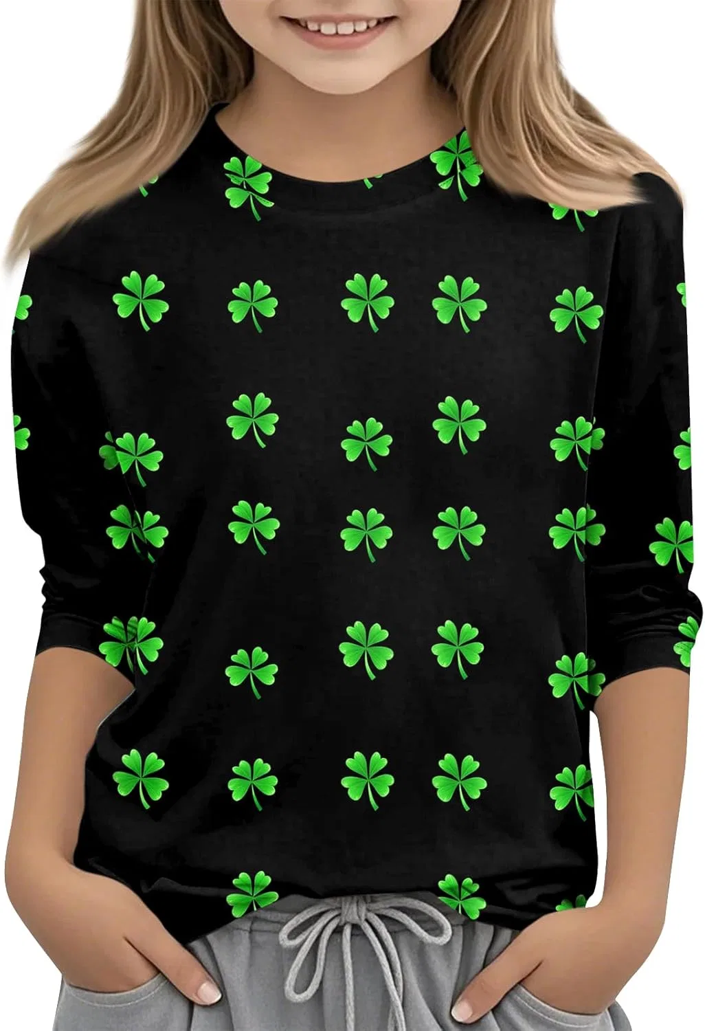 Футболка оверсайз с принтом St. Patrick's Day, зеленый