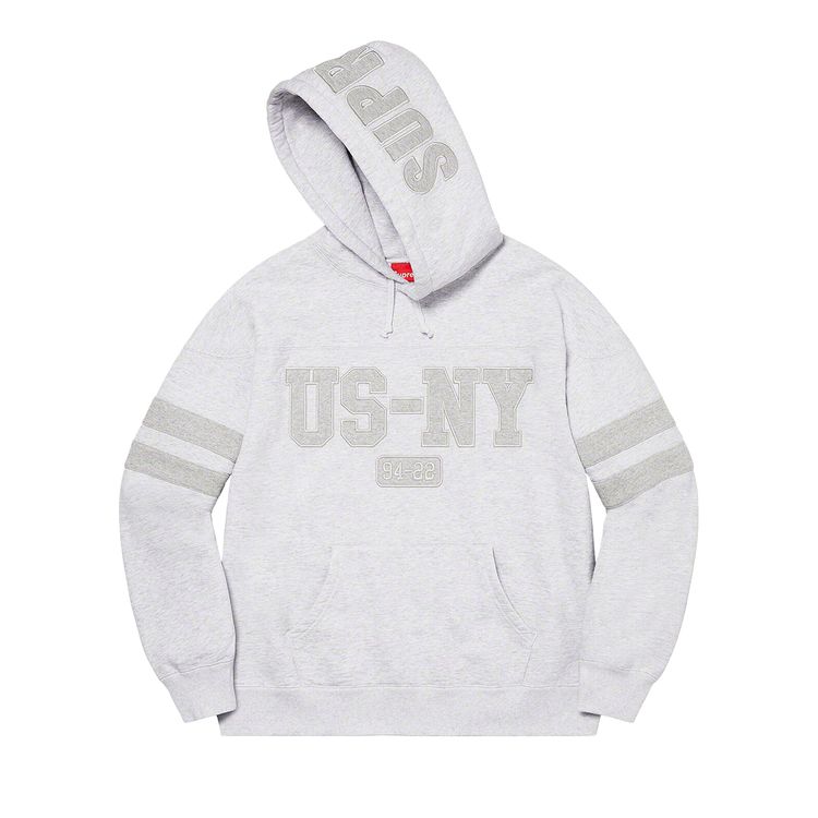 

Толстовка Supreme US-NY Hooded Sweatshirt Ash Grey, серый