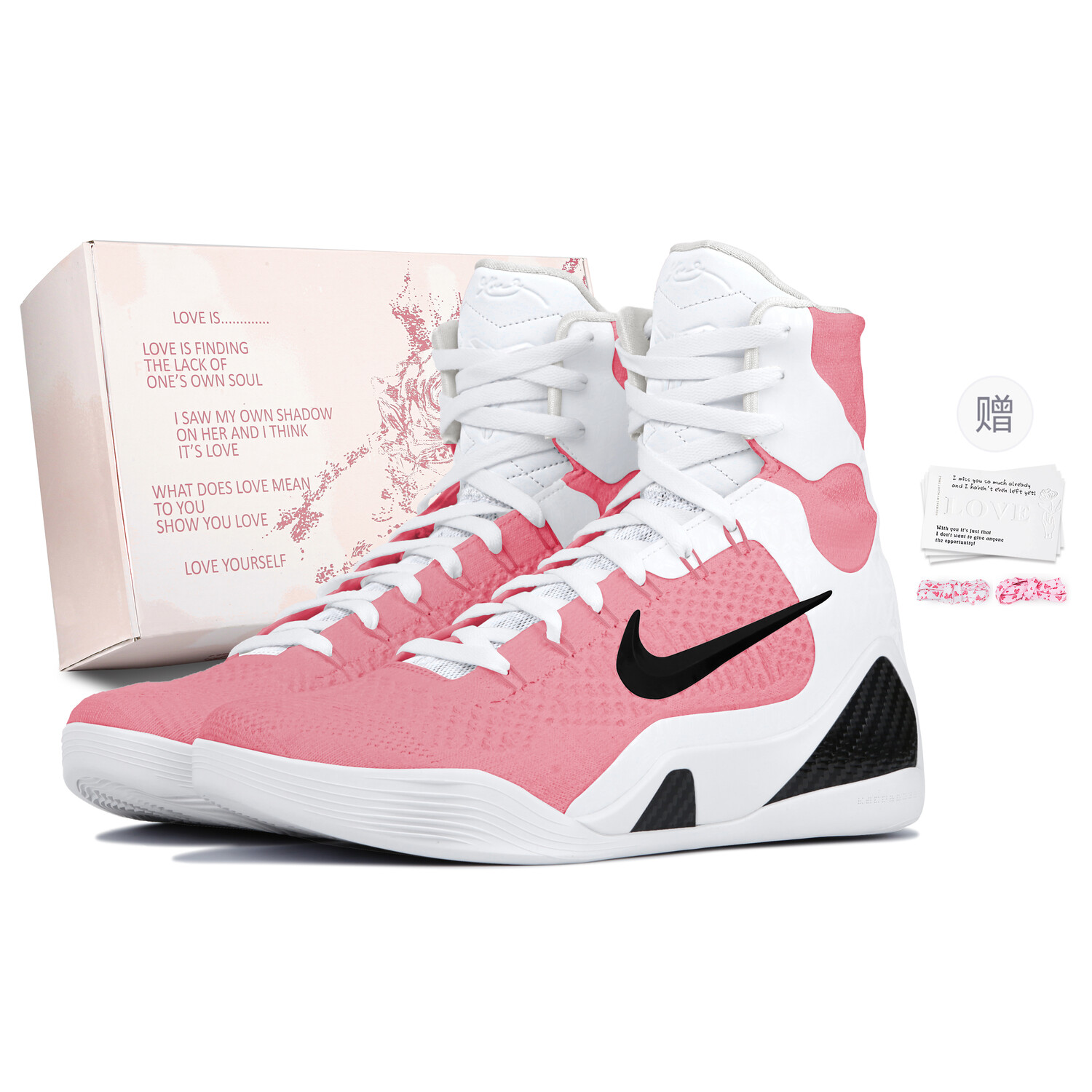 

Баскетбольные кроссовки Kobe 9 Basketball Shoes Unisex High-Top White/Pink Nike