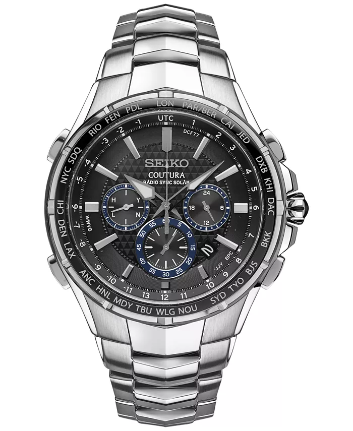 

Мужские часы Solar Chronograph Coutura на стальном браслете 45 мм SSG009 Seiko