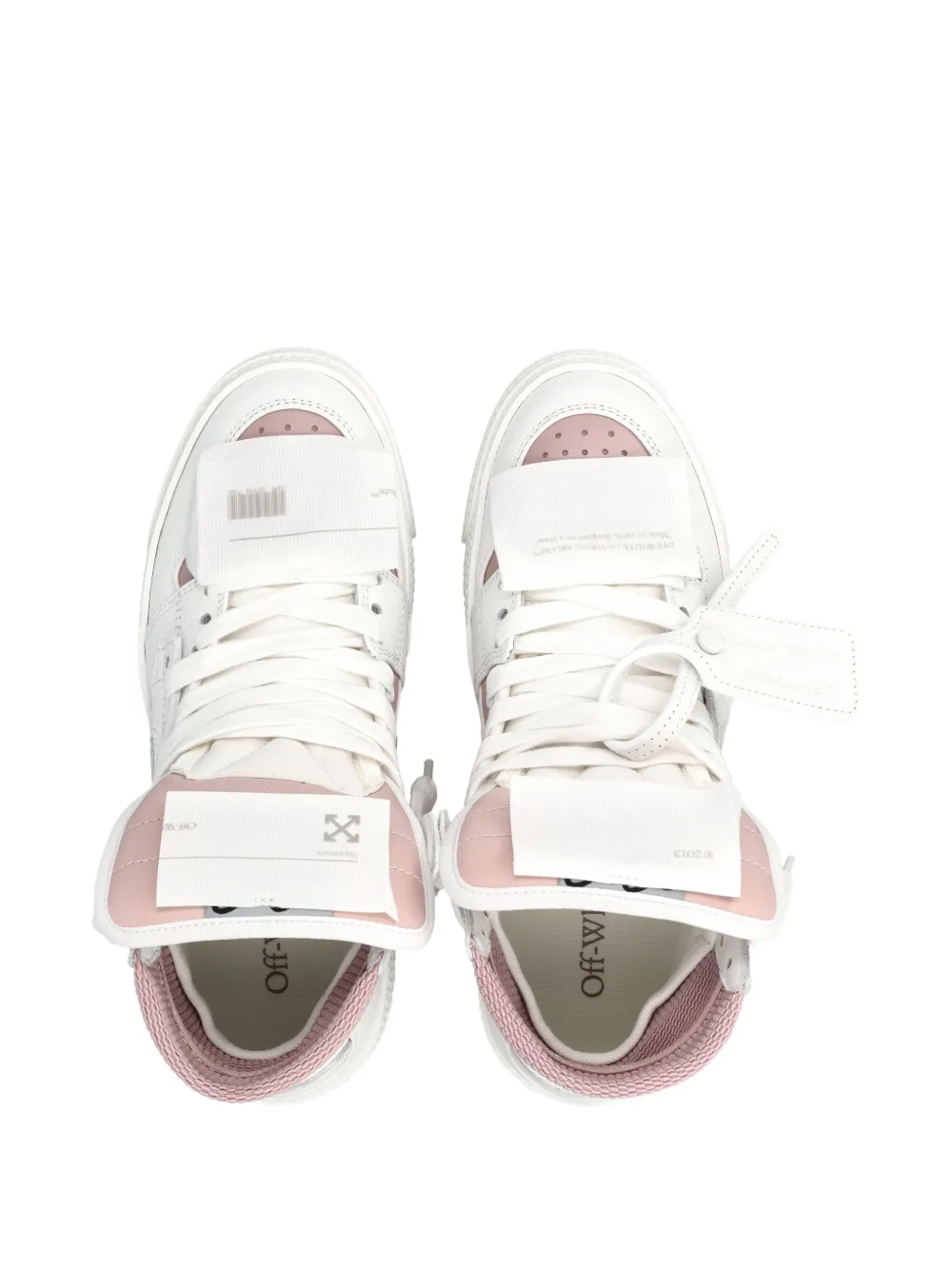 Кожаные высокие кроссовки Court 3.0 OFF-WHITE, розовый — фото 4
