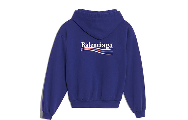 Свитер loose cotton hoodie blue Balenciaga, синий — фото 2