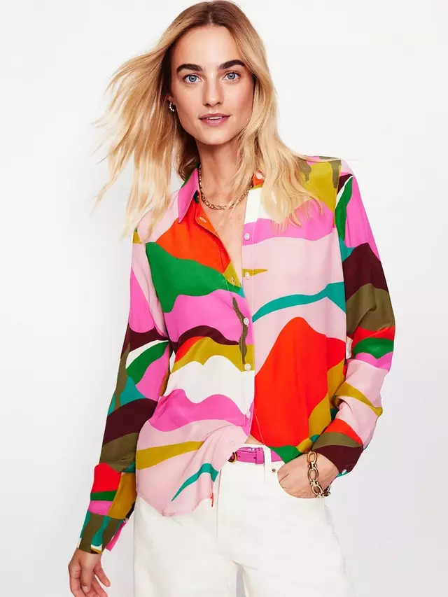 

Рубашка Boden Sienna Abstract Silk, разноцветный