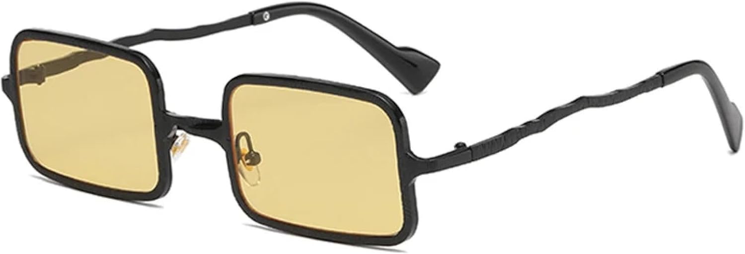 

Солнцезащитные очки с защитой от УФ-излучения UV400 для женщин и мужчин | Панк, металлик, прозрачные зеркальные линзы | для занятий спортом на открытом воздухе DSVIGF, Black Yellow