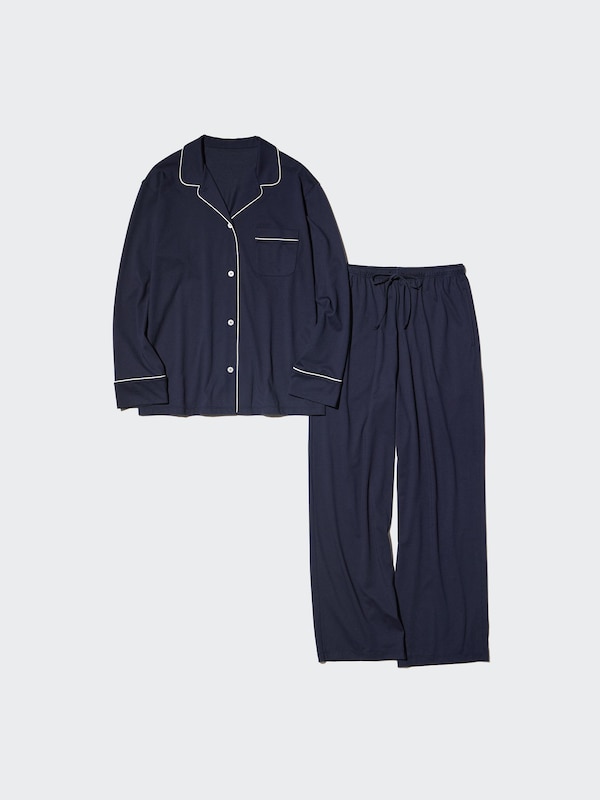 Хлопковая пижама AIRism с длинным рукавом Uniqlo, 60 light blue — фото 2
