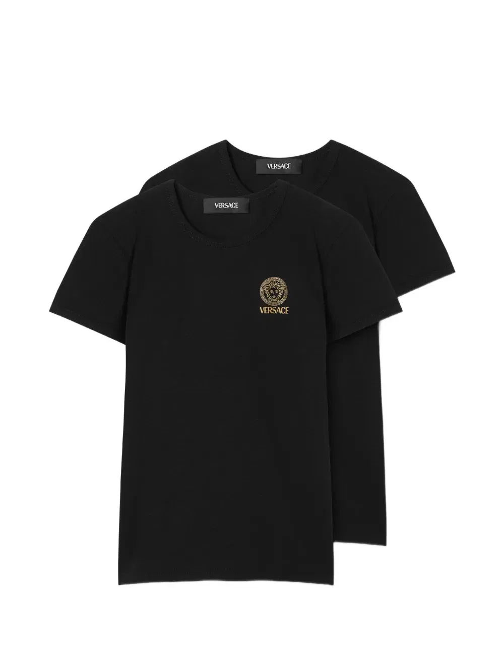 Комплект из двух футболок с принтом из хлопкового джерси  Versace Kids, черный