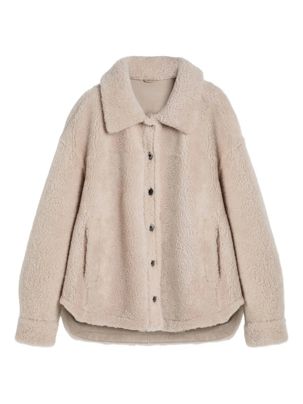 

Куртка из овчины на пуговицах Brunello Cucinelli Kids, нейтральный