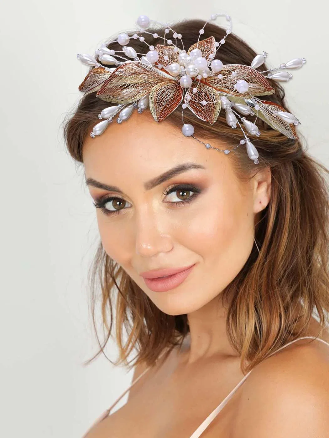 Свадебный ободок для волос «Gold Flower Headpiece» от IYOU Iyou — фото 2