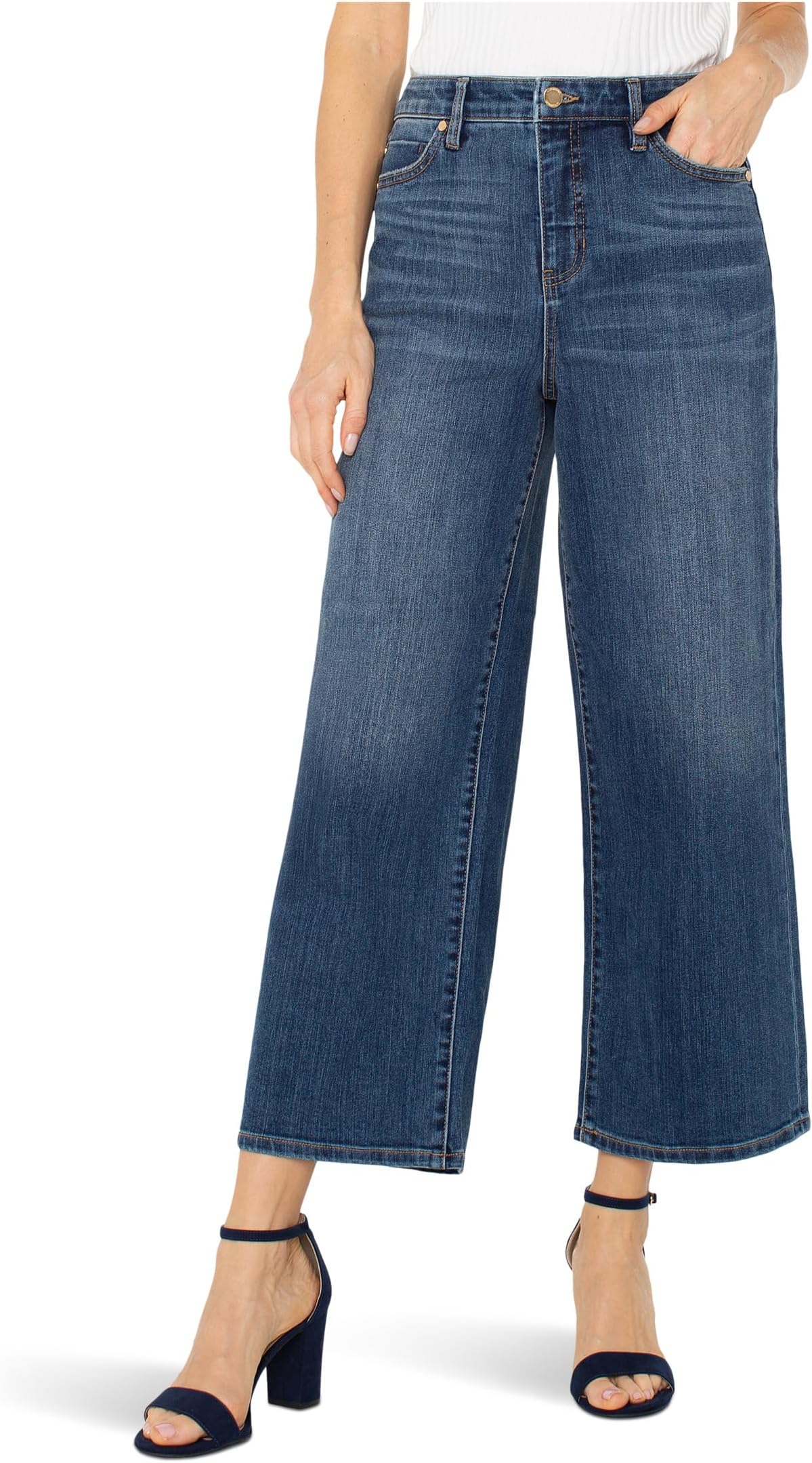 

Джинсы Liverpool Los Angeles Petite Stride High-Rise Crop Wide Jeans, Wabash