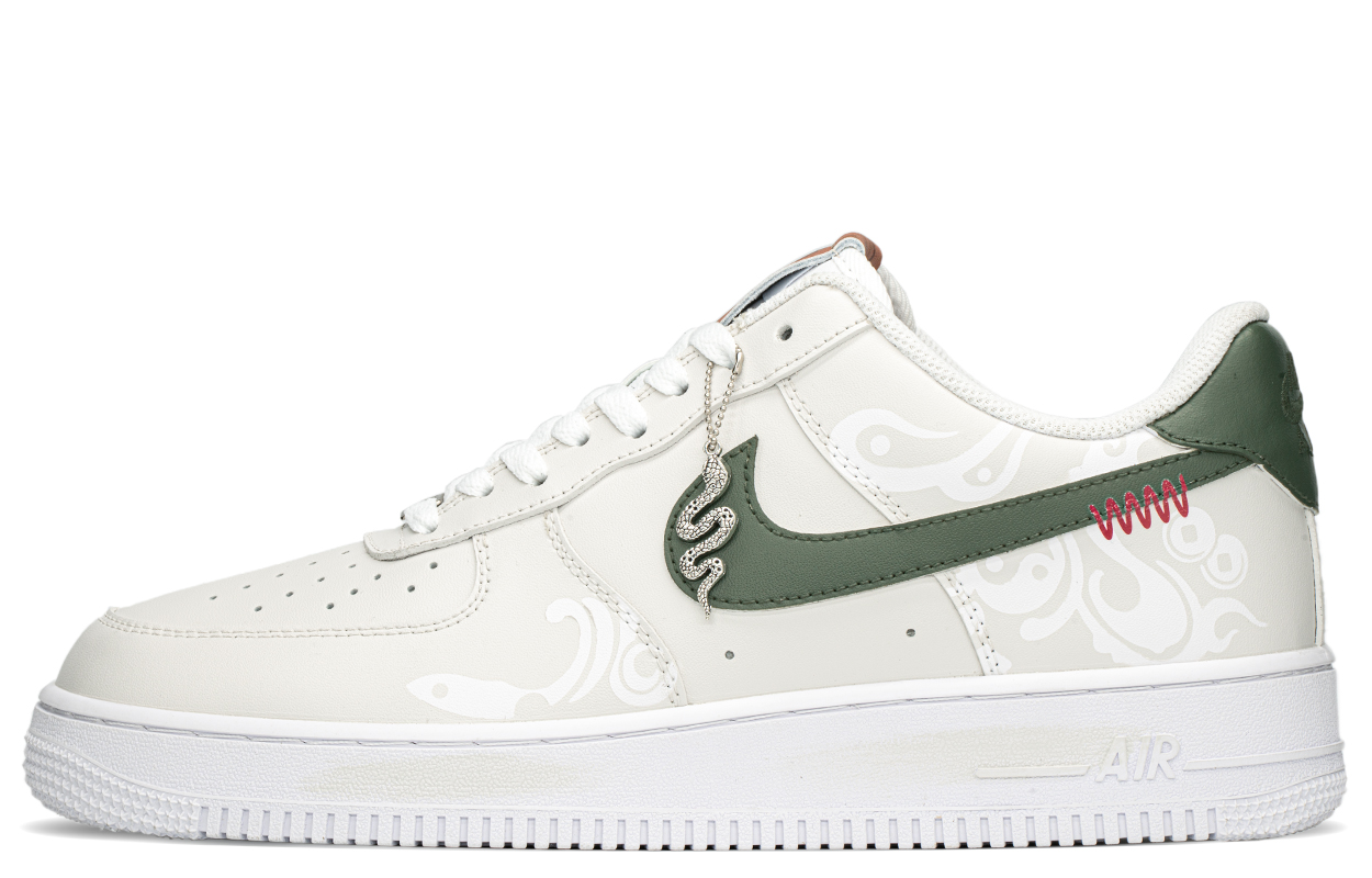 

Nike Кроссовки Air Force 1 с низким верхом, устойчивые к истиранию и скольжению, мужские, белые и зеленые
