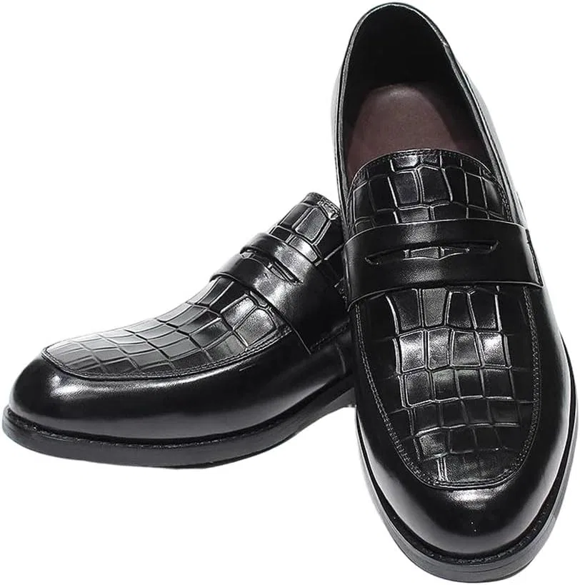 Лоферы Leather Print, Men All Season Penny Loafers, New5