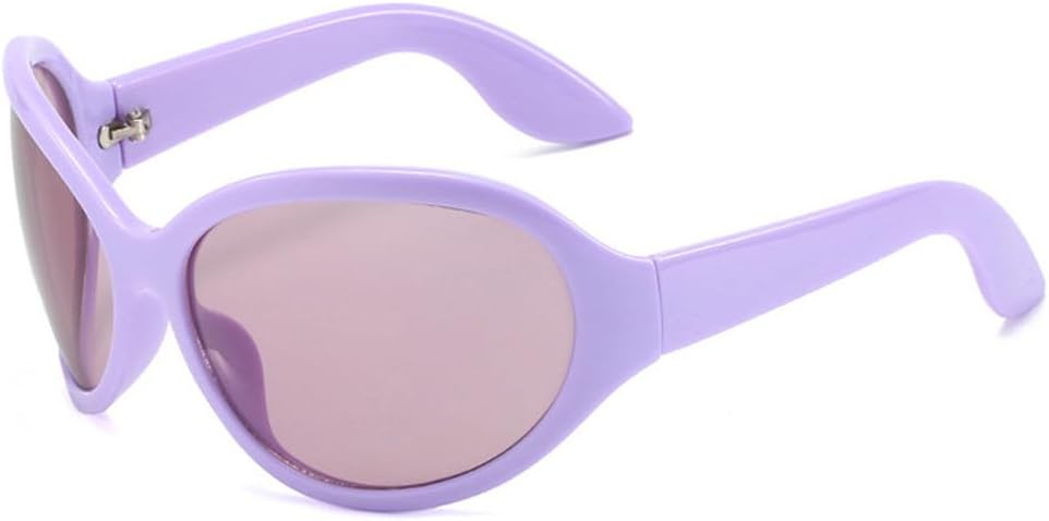 

Винтажные большие женские солнцезащитные очки «кошачий глаз» в стиле панк, модные овальные очки-маска, мужские солнцезащитные очки с защитой от УФ-излучения UV400 HVTVTLA, Purple Purple