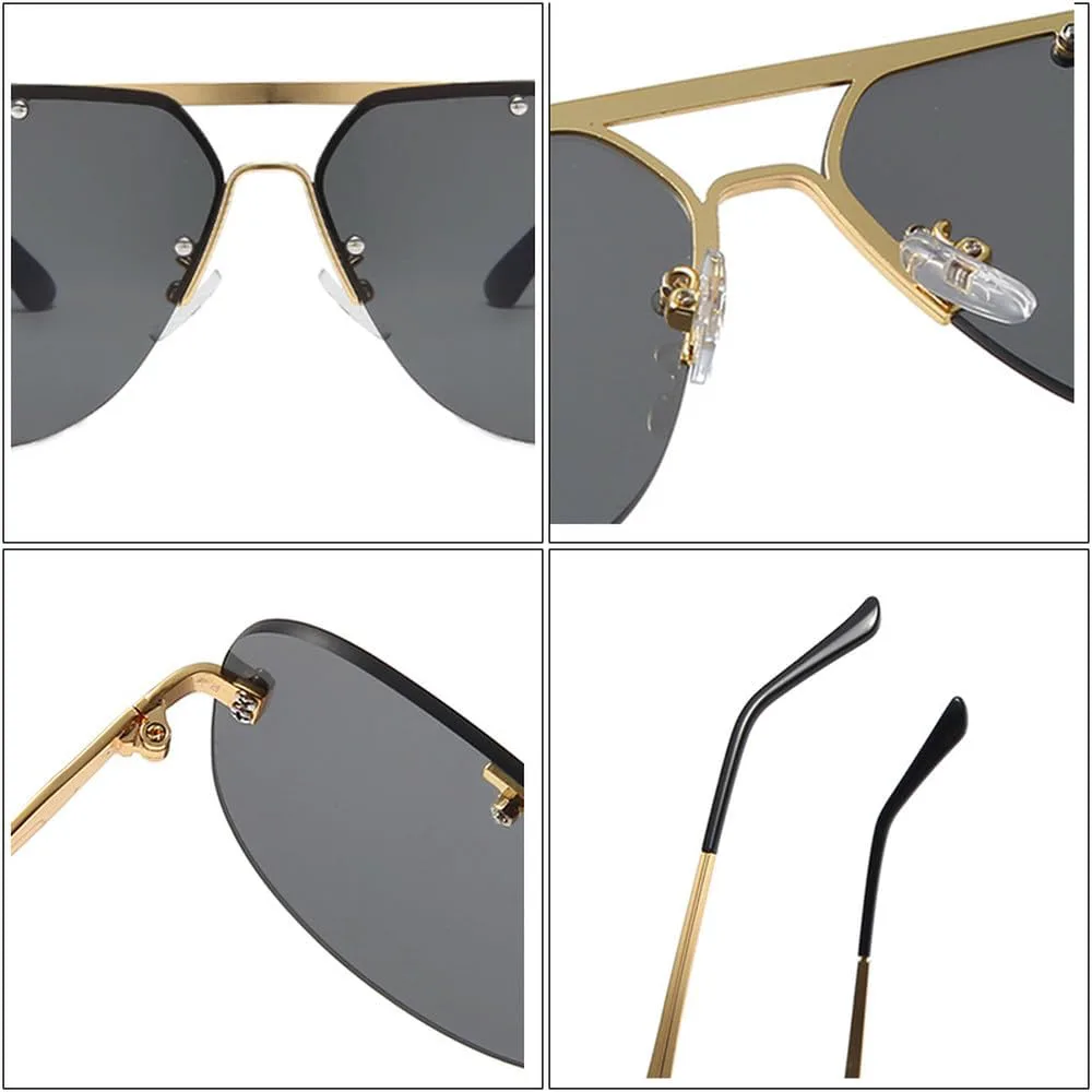 

Безободковые солнцезащитные очки из сплава для мужчин, модные солнцезащитные очки для женщин, ретро-классические очки для вождения, летние аксессуары HVTVTLA, C4