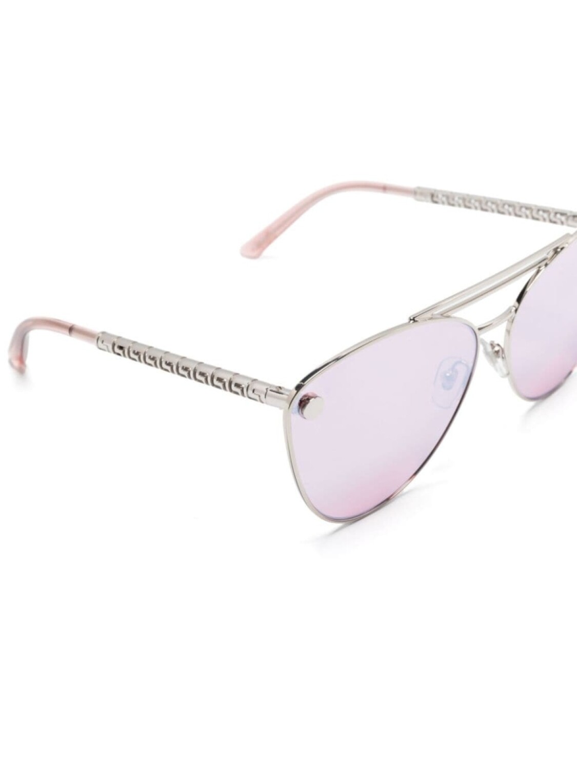 Versace Eyewear солнцезащитные очки в оправе 'кошачий глаз' с декором Greca, серебряный — фото 2