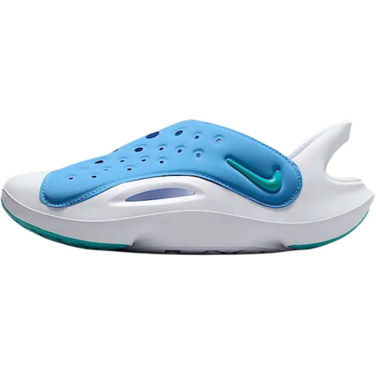 

Детские сандалии Aqua Swoosh с нескользящей подошвой, устойчивые к истиранию и низким верхом для подростков Nike, белый/синий