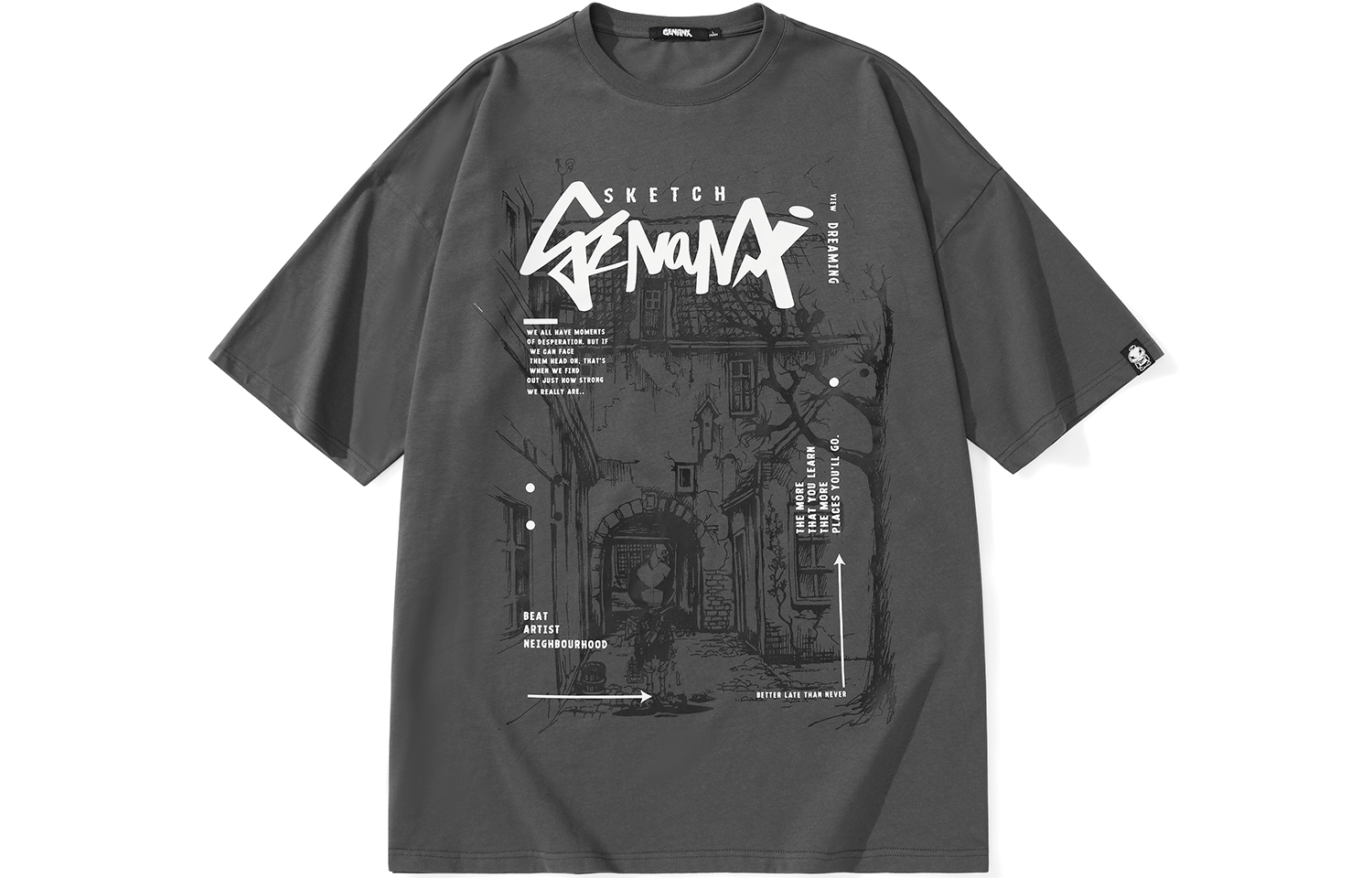 

Футболка унисекс GENANX, молочно-белая