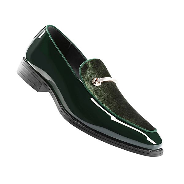 

Мужские классические лоферы luxury velvet & patent leather gold buckle slip-on для бизнеса и вечеринок Austin Mill, Green