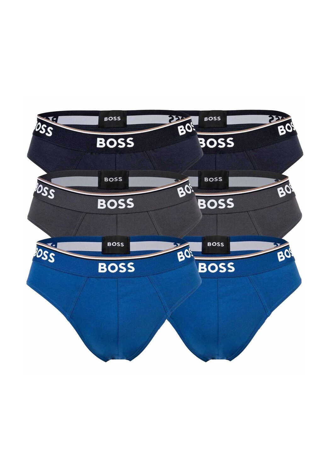 

Трусы мужские, 6 шт. в упаковке - Трусы 6P Power, хлопок стрейч, логотип, однотонные BOSS, синий