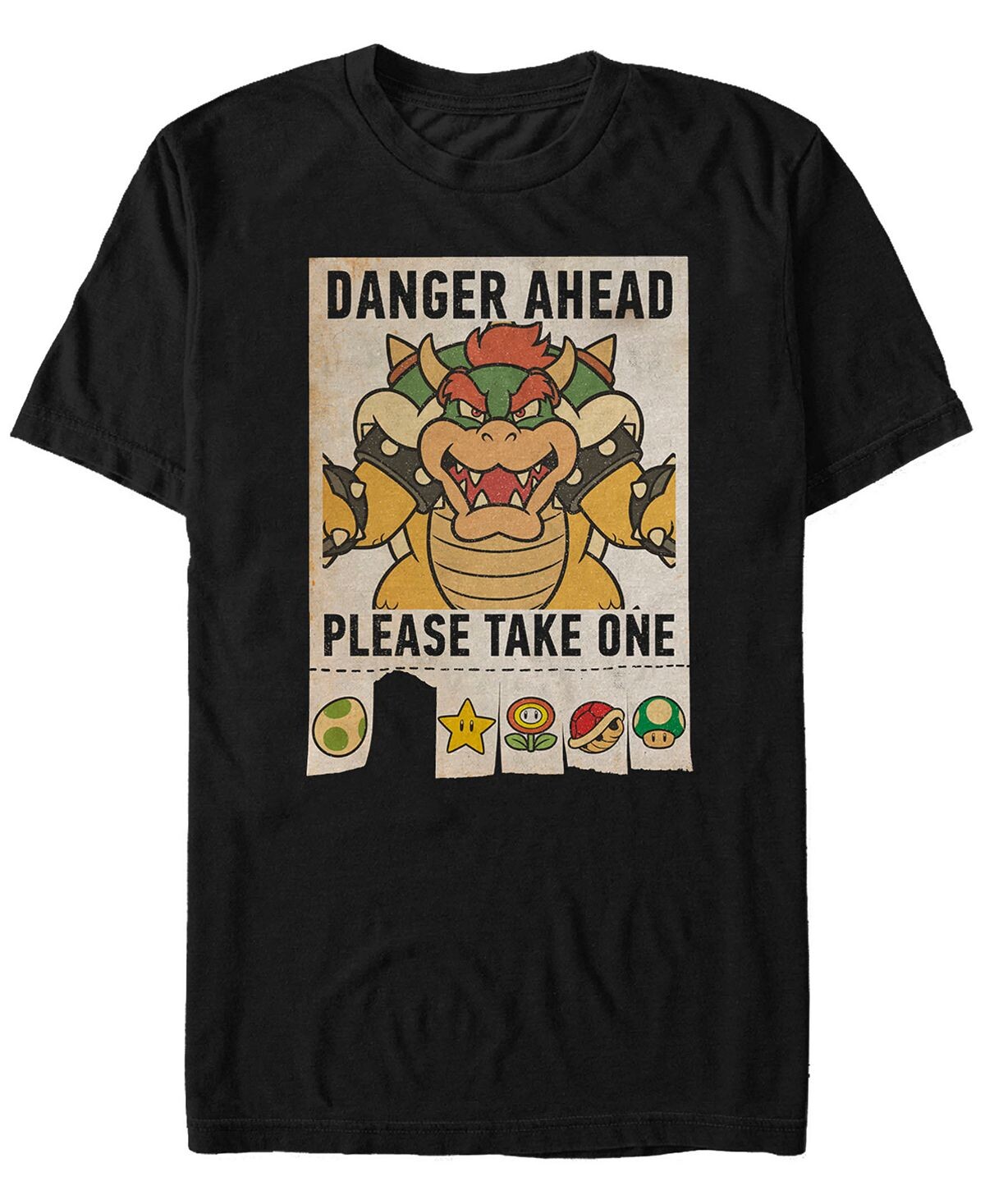 

Мужская футболка Nintendo Super Mario Bowser Danger Ahead с короткими рукавами Fifth Sun